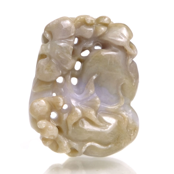 Jade Medicine Gourd Nephrite Pendant for Protection Against Disease in Rare Lavender Color