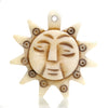 Carved Bone Pendant, Sun 3 Solar Symbol