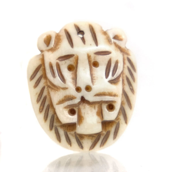 Carved Bone Pendant, Lion