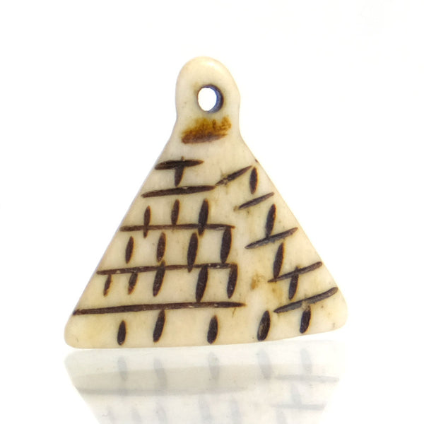 Carved Bone Pendant, Pyramid