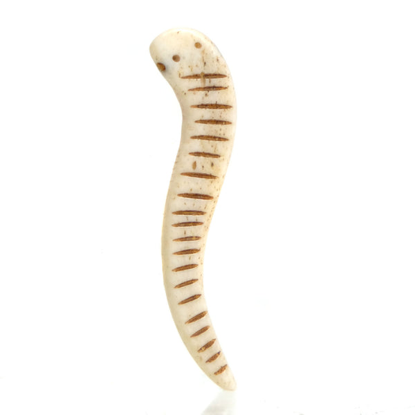 Carved Bone Pendant, Snake 2