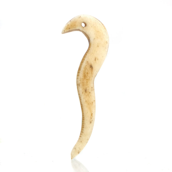 Carved Bone Pendant, Snake 1