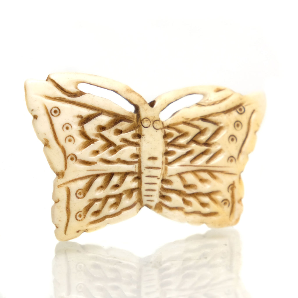 Carved Bone Pendant, Butterfly 1