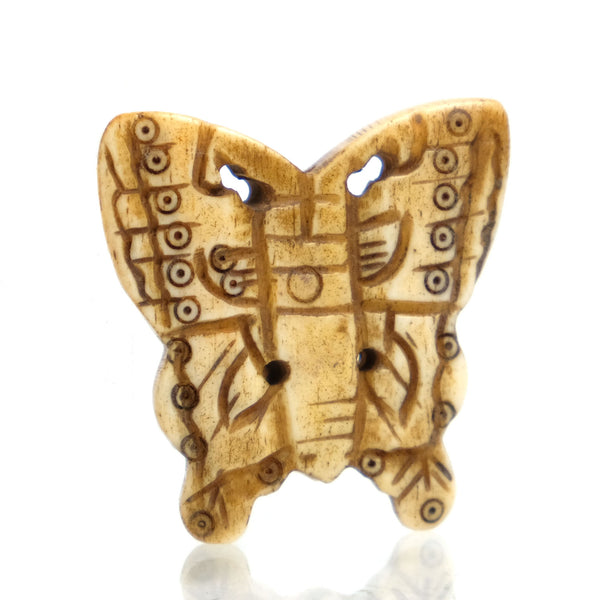 Carved Bone Pendant, Butterfly 2