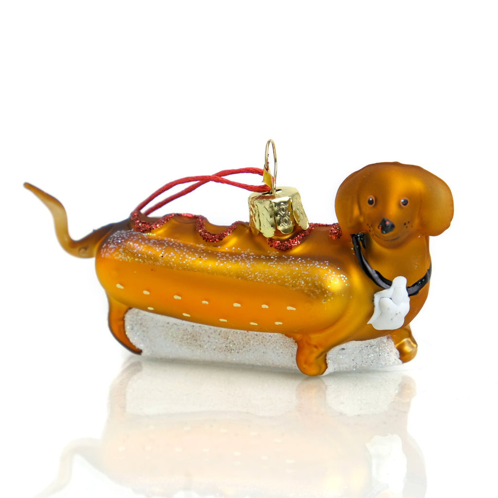 Dachshund Weiner Pup Hot Dog Ornament