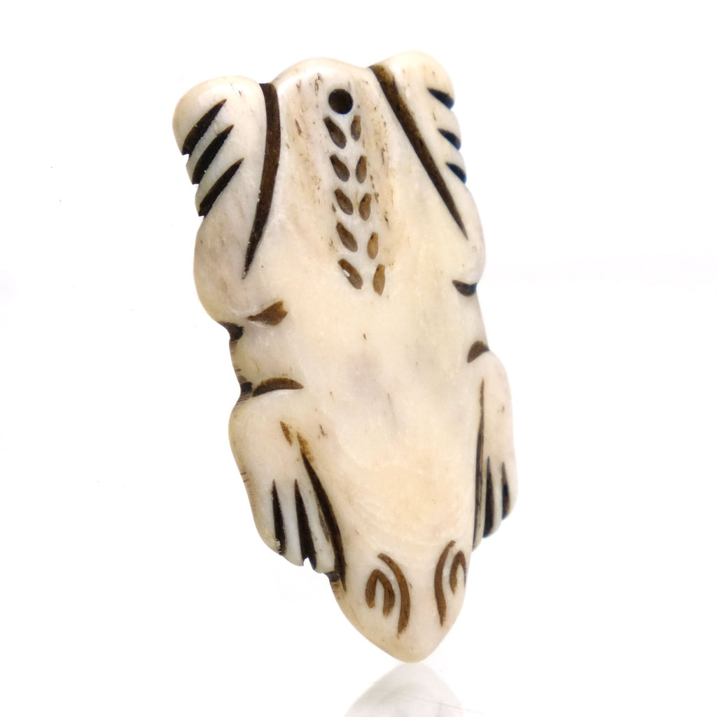 Carved Bone Pendant, Frog 1