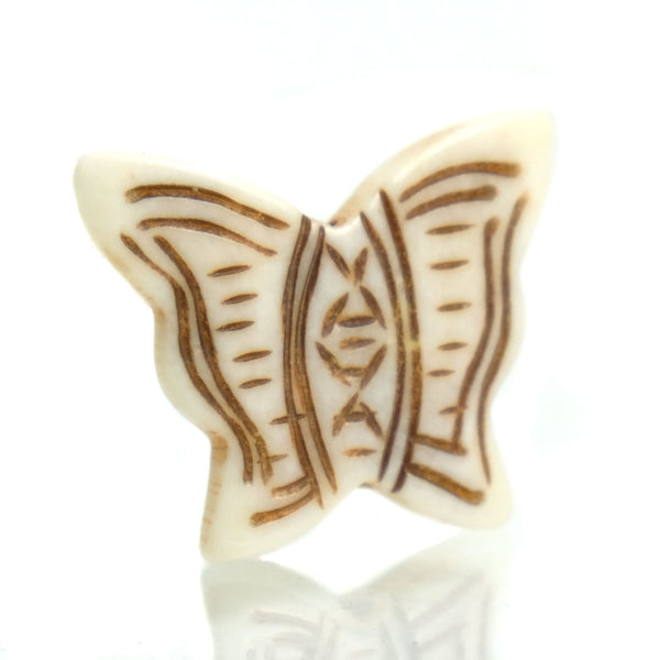 Carved Bone Pendant, Butterfly 3