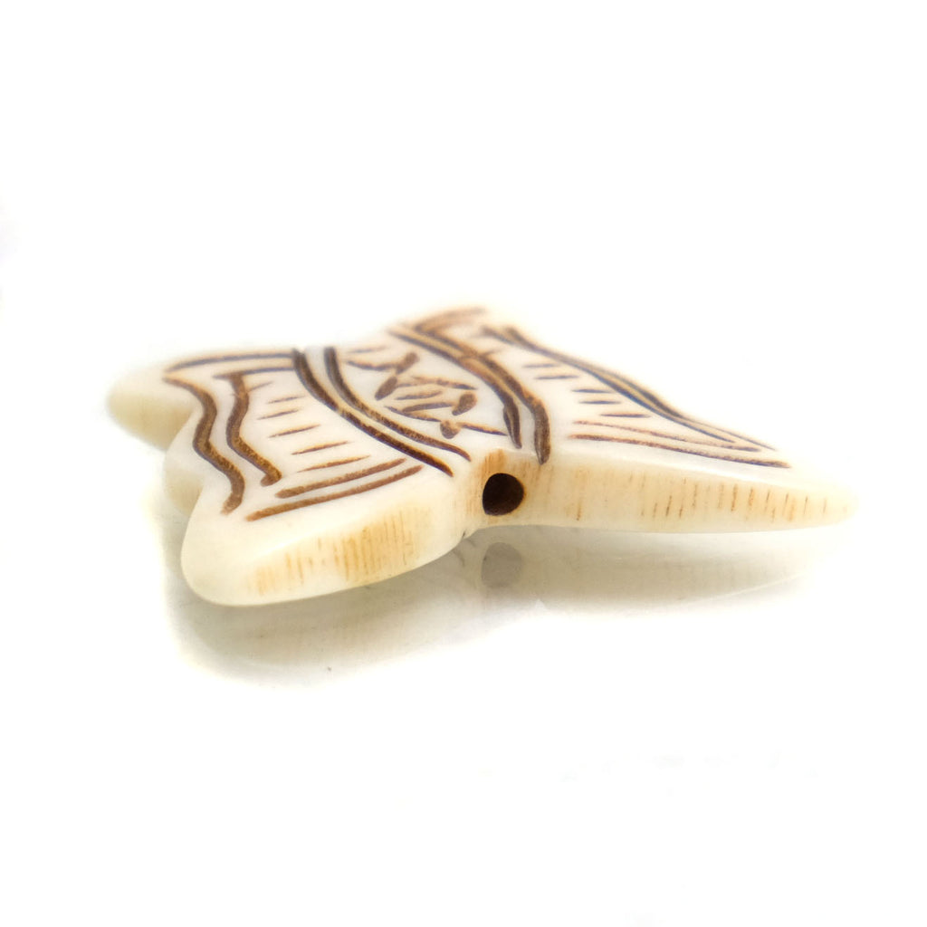 Carved Bone Pendant, Butterfly 3