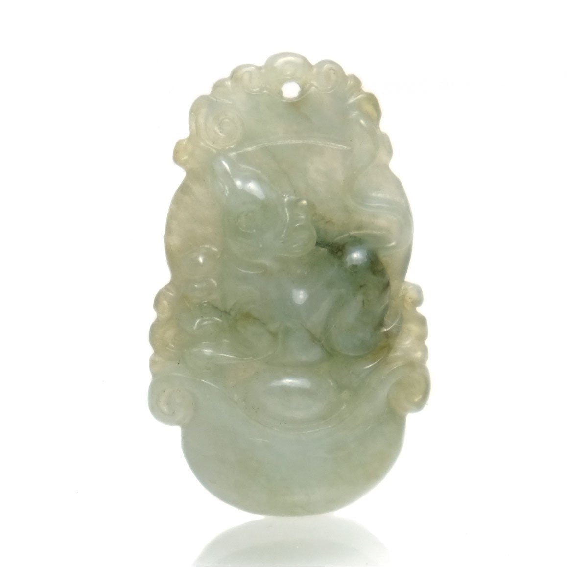 Jade Zodiac Fine Nephrite Pendant, Rat 10 – Beads of Paradise