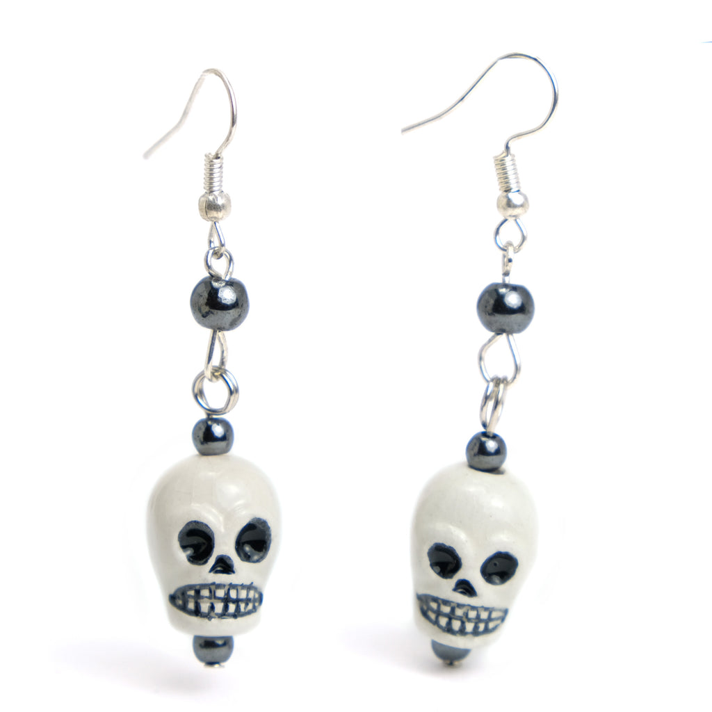 Ceramic Skull Earrings #3