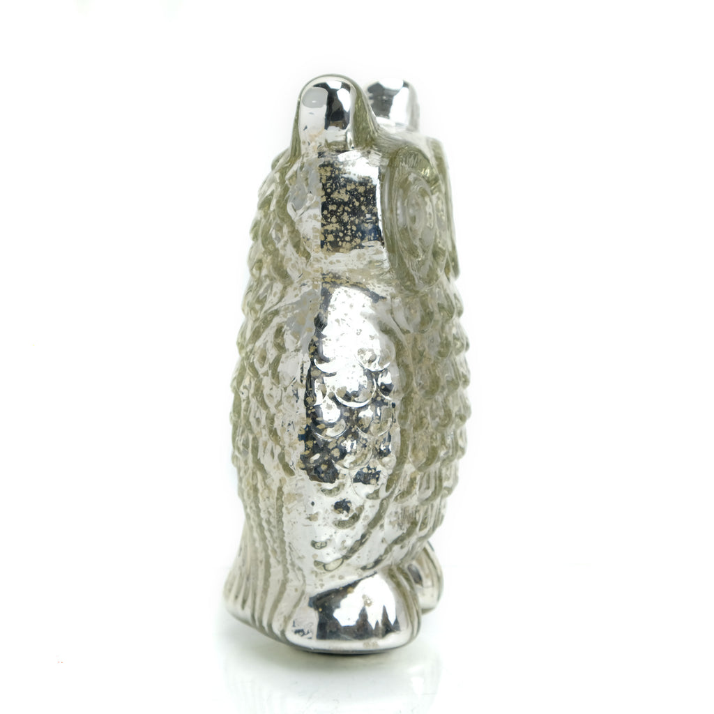 Glass Owl Silvered Large #1