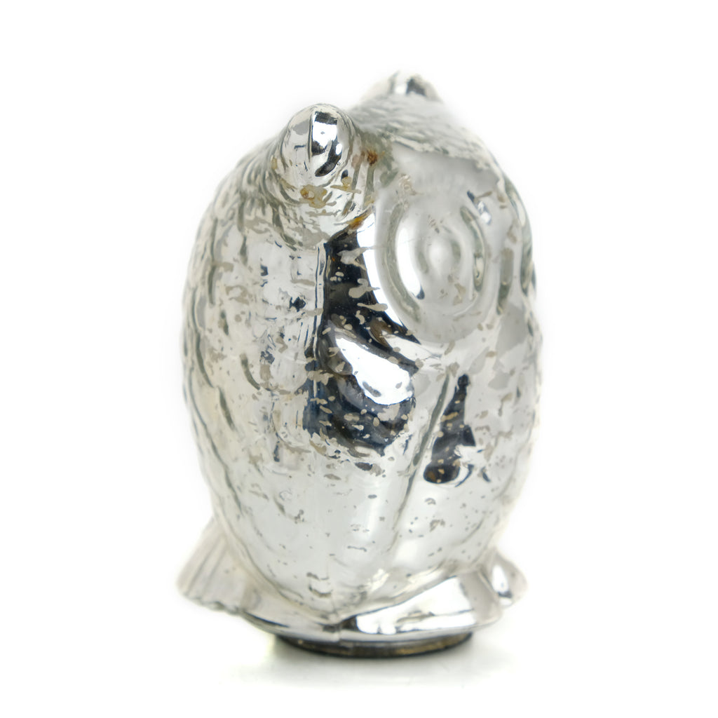 Glass Owl Silvered Large #2