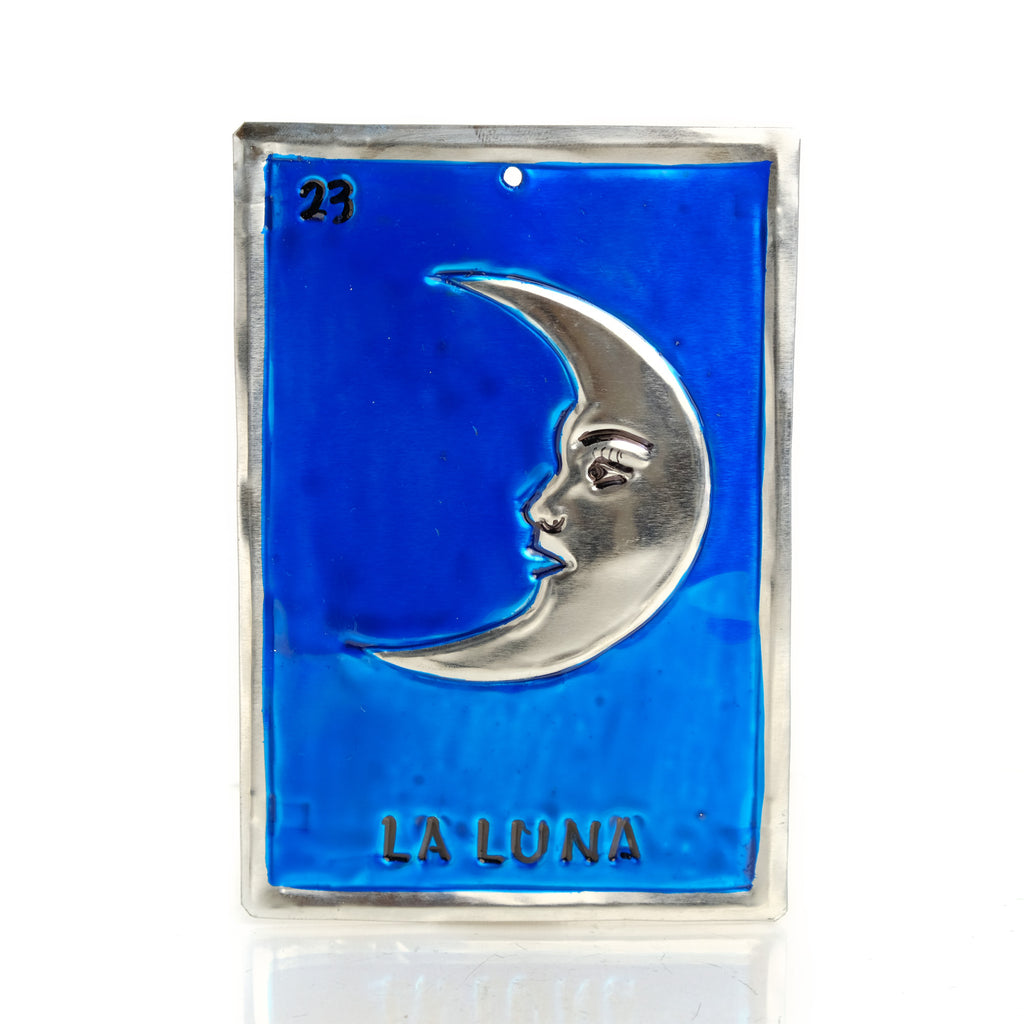 XL Tin Loteria Ornament, La Luna