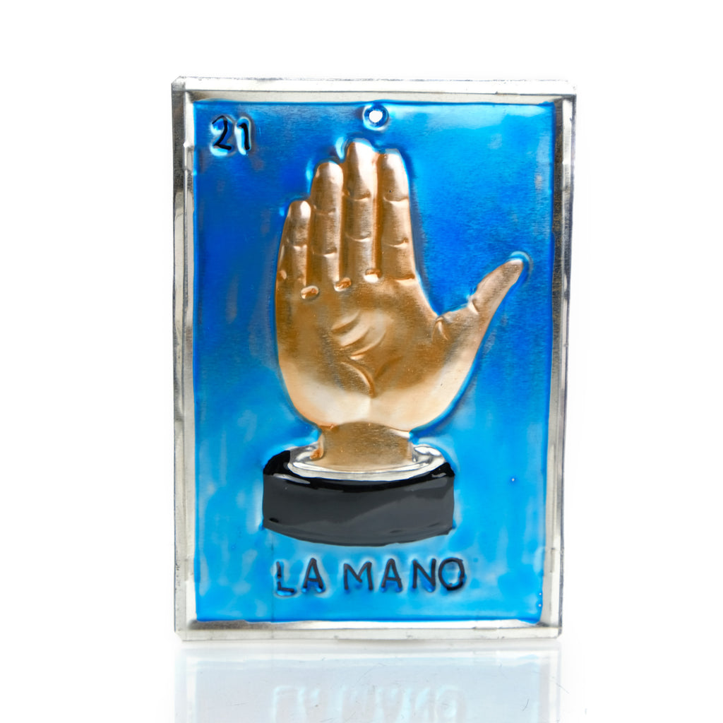XL Tin Loteria Ornament, La Mano