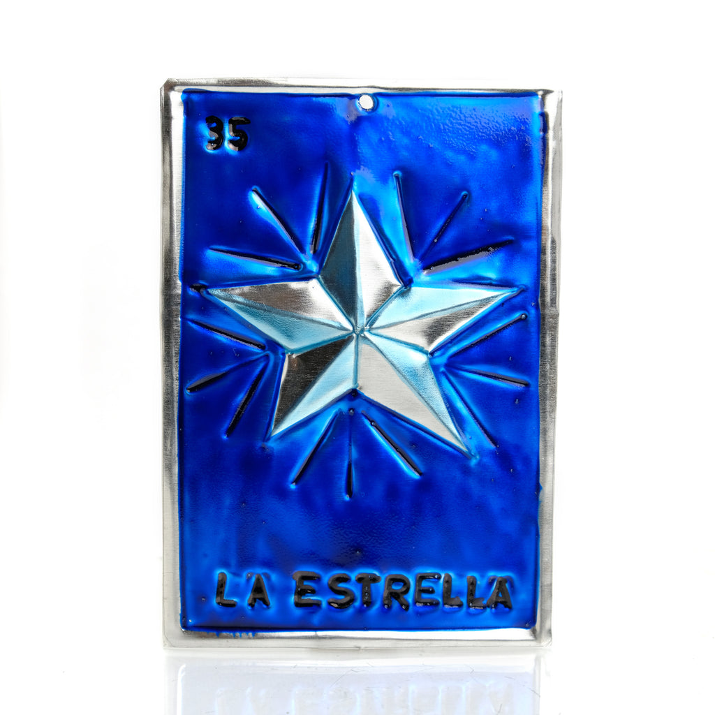 XL Tin Loteria Ornament, La Estrella