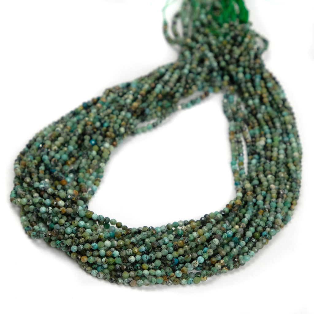 African Turquoise 2.5mm Faceted Rounds