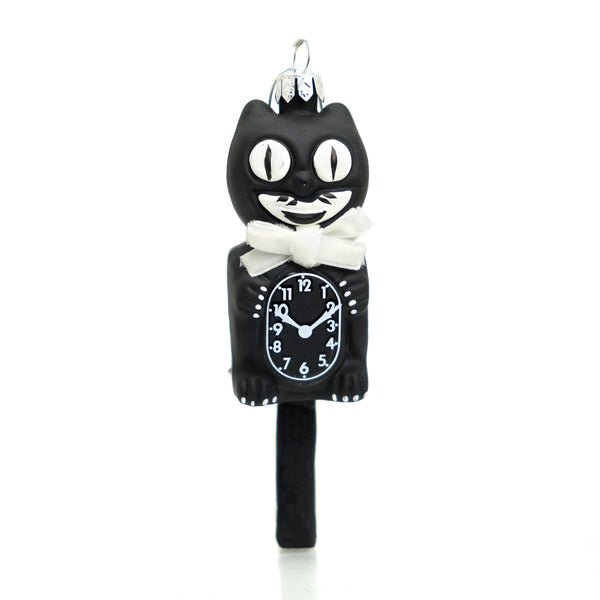 Black Kit Kat Cat Clock Ornament
