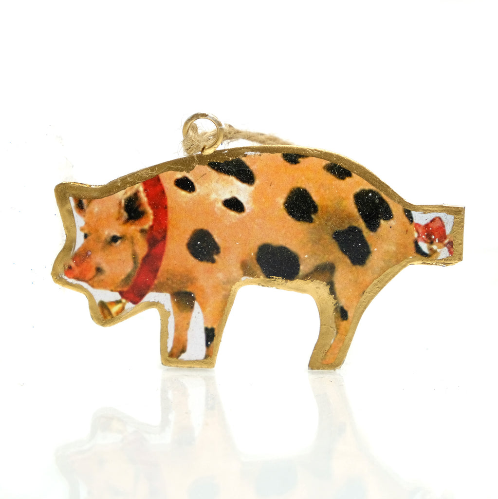 Pig with Bells Ornament