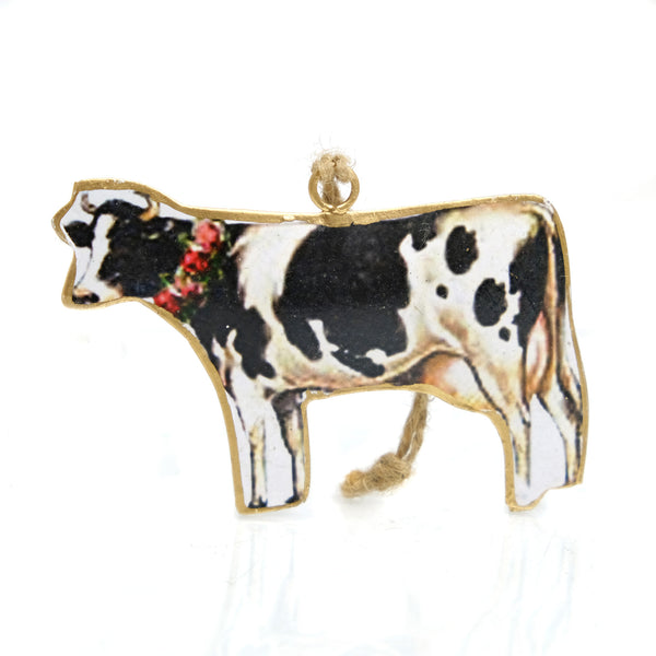 Cow with Wreath Ornament