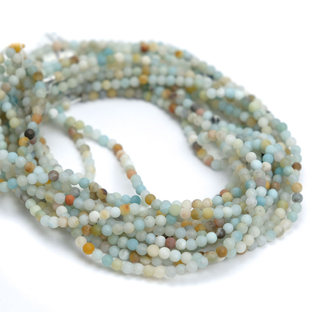 Amazonite 4mm Smooth Rounds, Matte