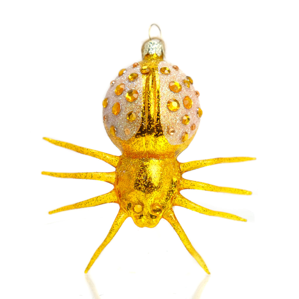 Golden Jeweled Spider Arachnid Ornament