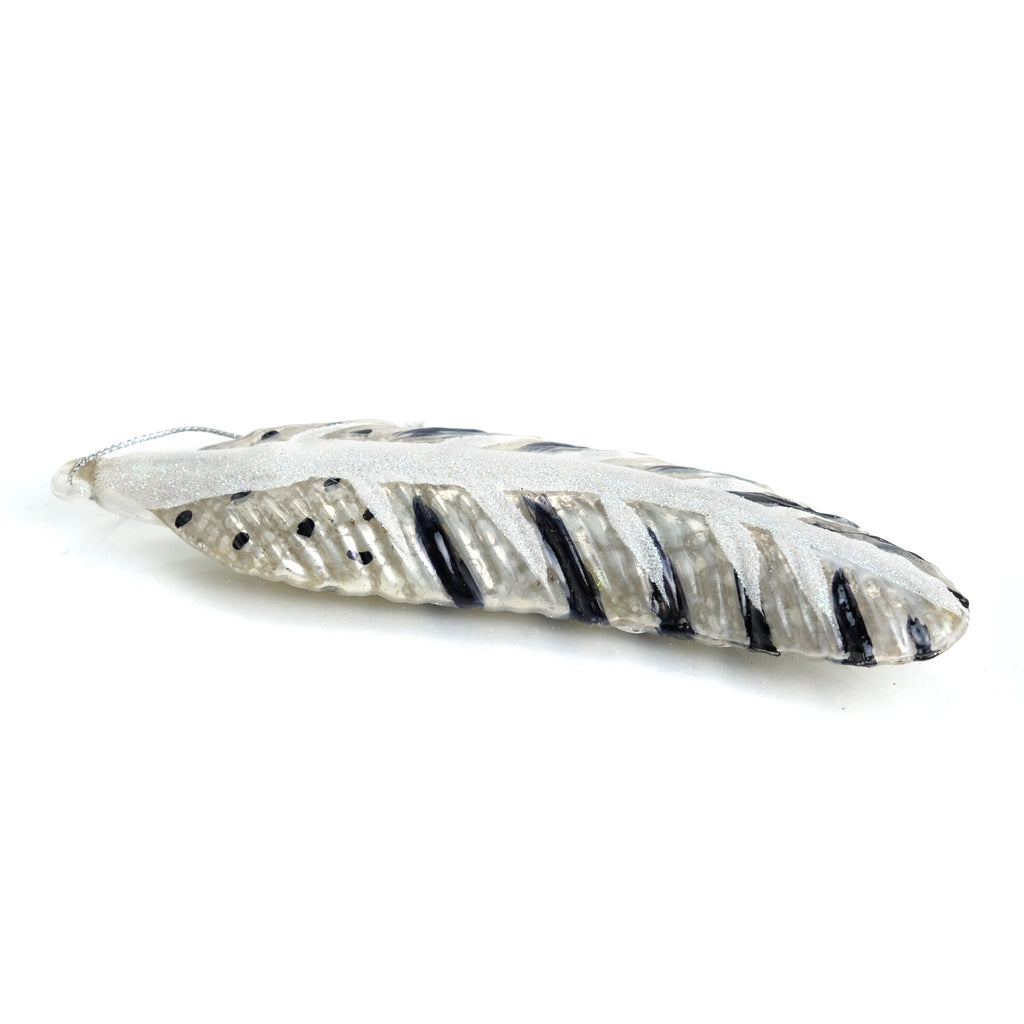 Tribal Feather Glass Ornament #2