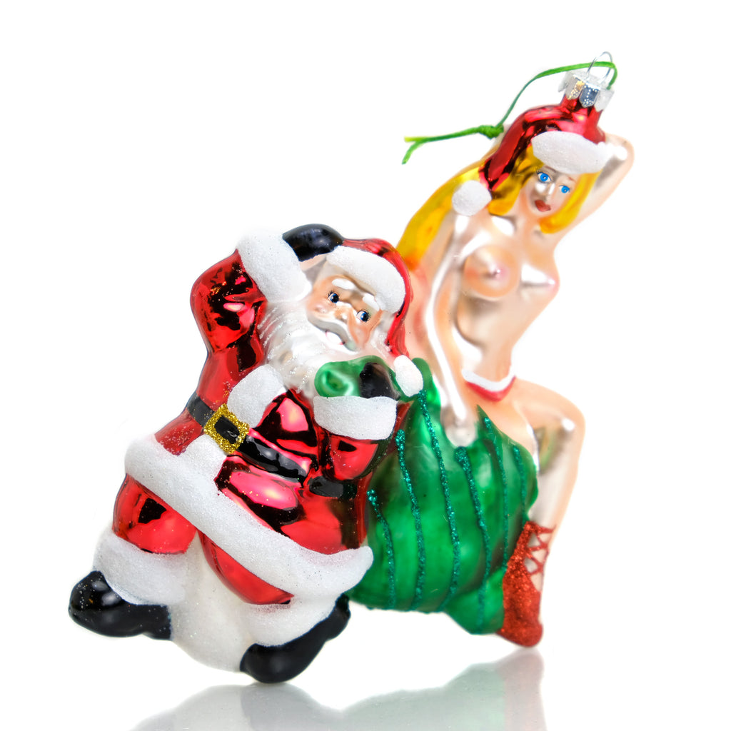 Santa's Sexy Delivery for Naughty Adult Boys and Girls Ornament
