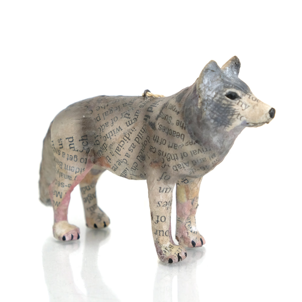 Wolf Text Paper Ornament