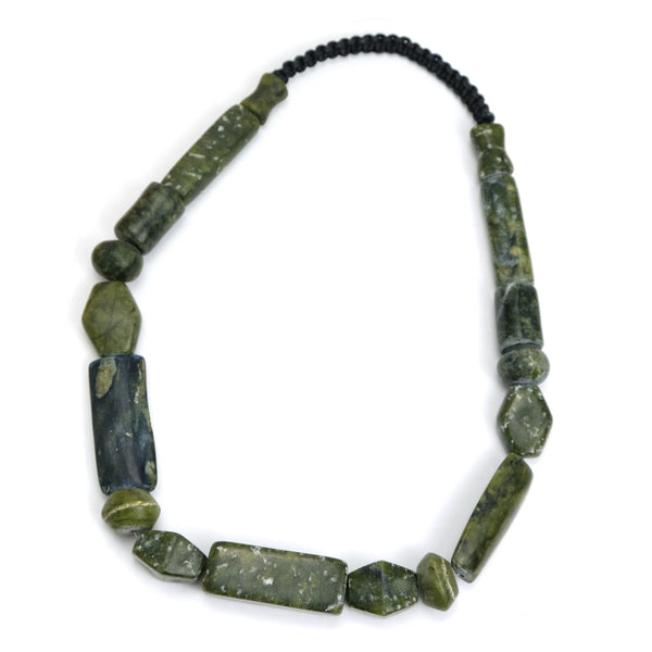 Afghan Jade Bowenite Necklace Hand Carved in Pre-Columbian Style #2