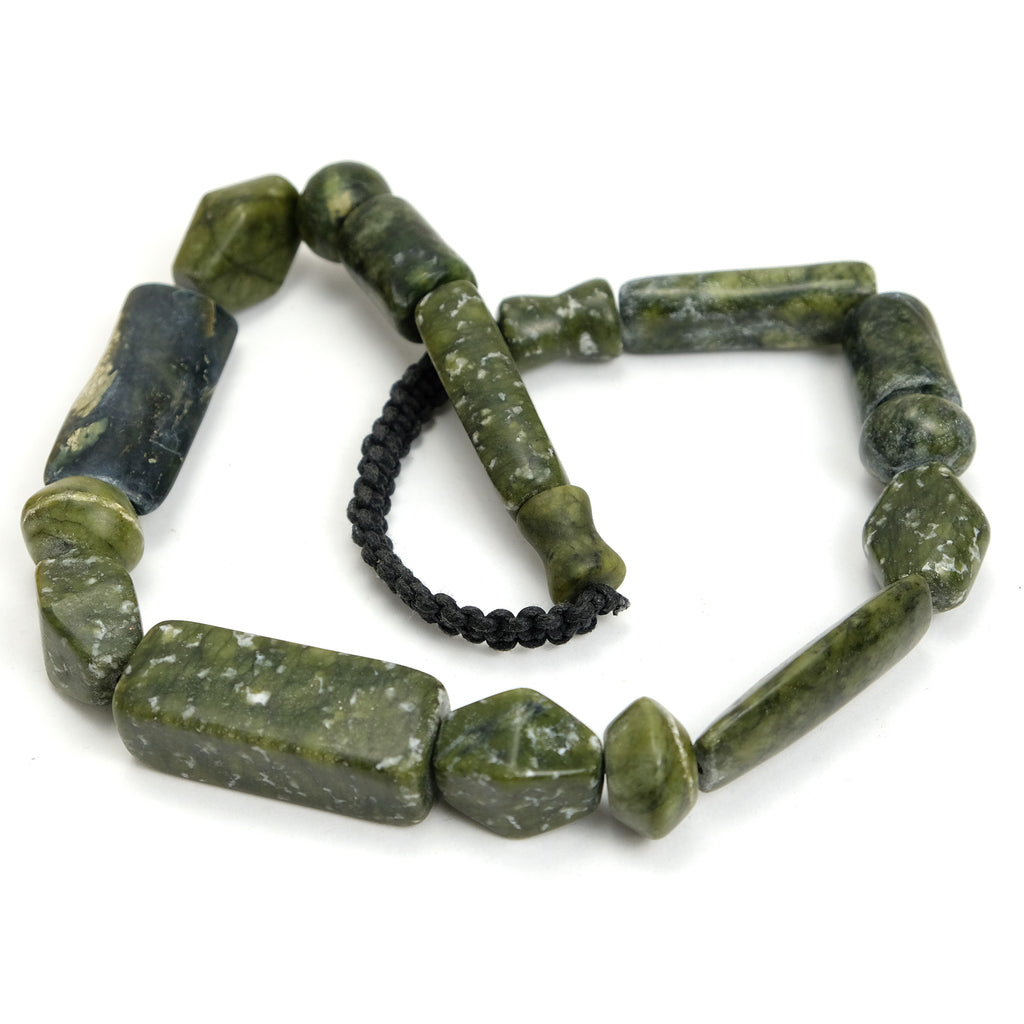 Afghan Jade Bowenite Necklace Hand Carved in Pre-Columbian Style #2