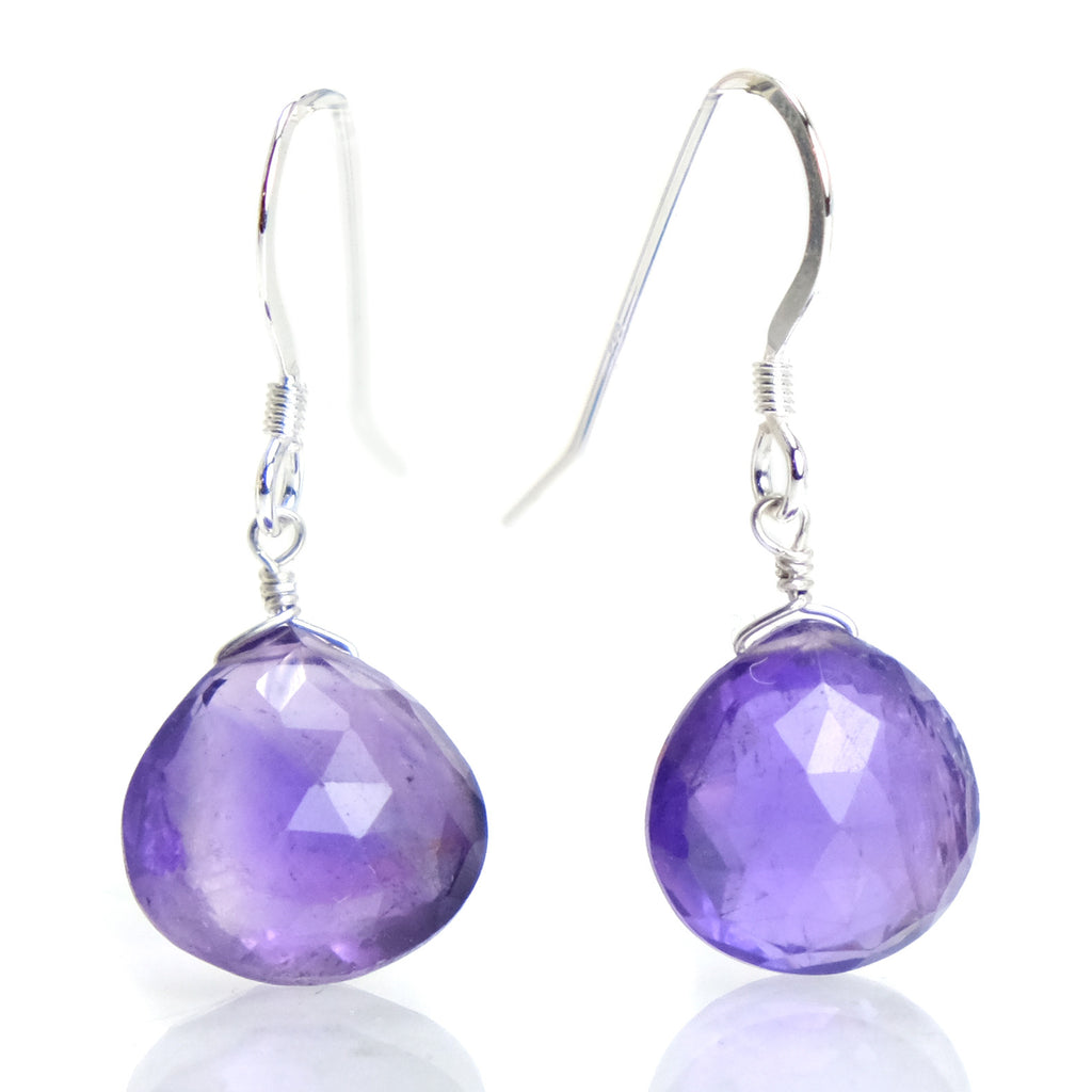 Amethyst Earrings with Sterling Silver French Ear Wires
