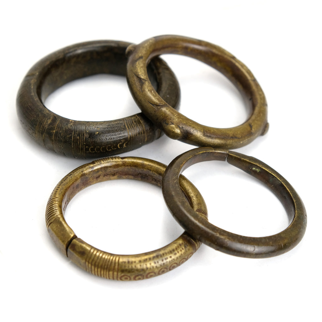 Dowry Wealth Currency Bangles from Nigeria set of Four Bangles