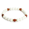 White Coral and Carnelian Stretch Bracelet