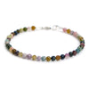 Multi Colored Tourmaline 4mm Faceted Round Bracelet with Sterling Silver Lobster Clasp