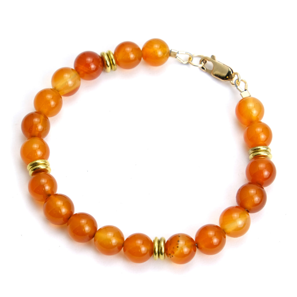Carnelian Bracelet with Gold Filled Lobster Claw Clasp