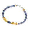 Iolite and Citrine Faceted Bracelet with Sterling Silver Trigger Clasp