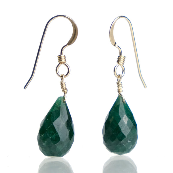 Emerald Earrings with Gold Filled French Ear Wires