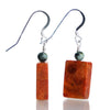 Coral and Turquoise Earrings with Sterling Silver French Ear Wires