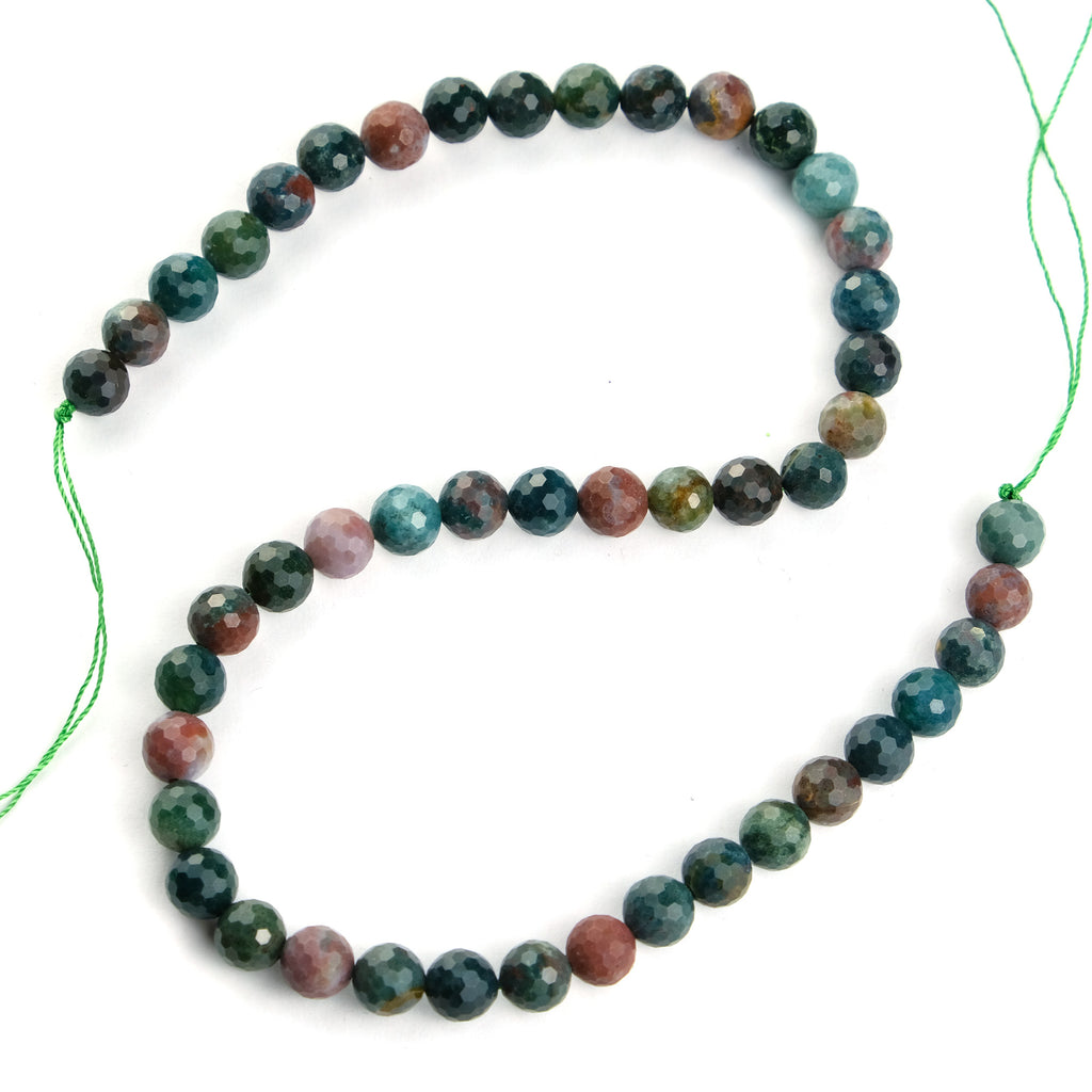 Bloodstone Faceted Rounds 8mm Strand
