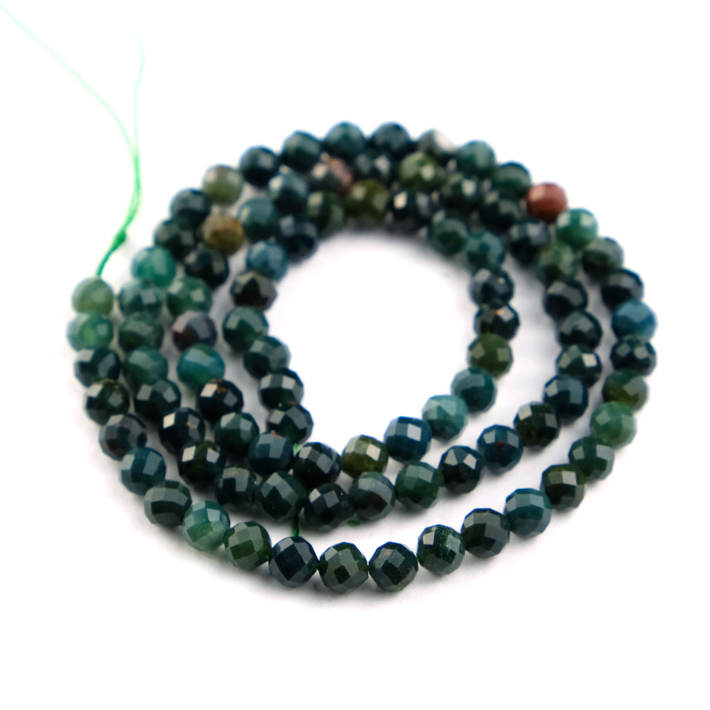 Bloodstone Faceted Rounds 4mm Strand