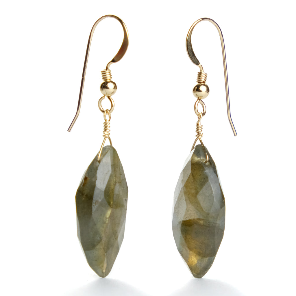 Labradorite Earrings with Gold Filled French Ear Wires