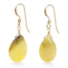 Yellow Opal Earrings With Golf Filled French Ear Wires