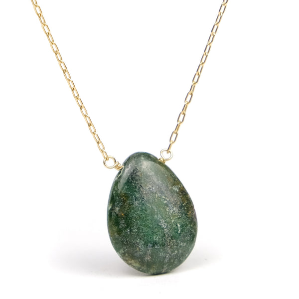 Zoisite Necklace On Gold Filled Chain With Gold Filled Lobster Clasp