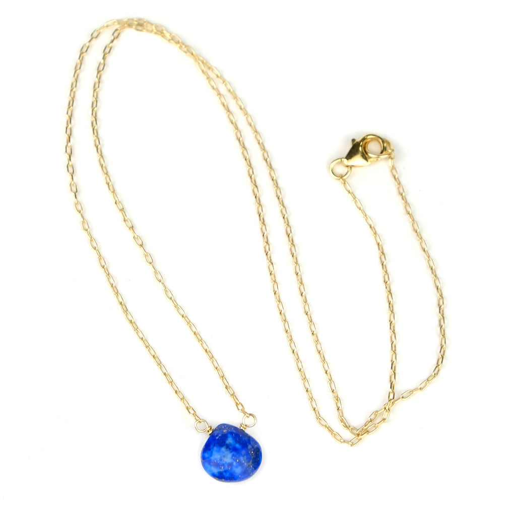 Lapis Lazuli Necklace on Gold Filled Chain and Gold Filled Trigger Clasp