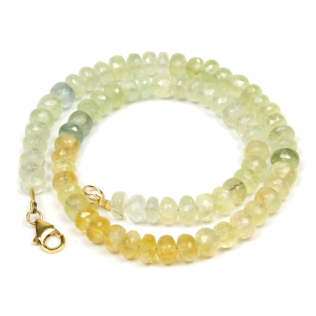 Prehnite Necklace with Gold Filled Trigger Clasp