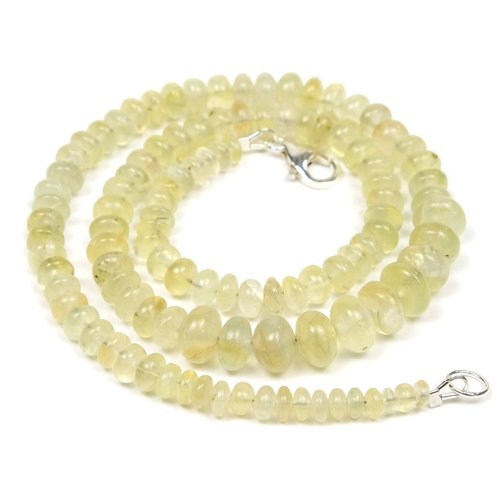 Prehnite Necklace with Sterling Silver Trigger Clasp