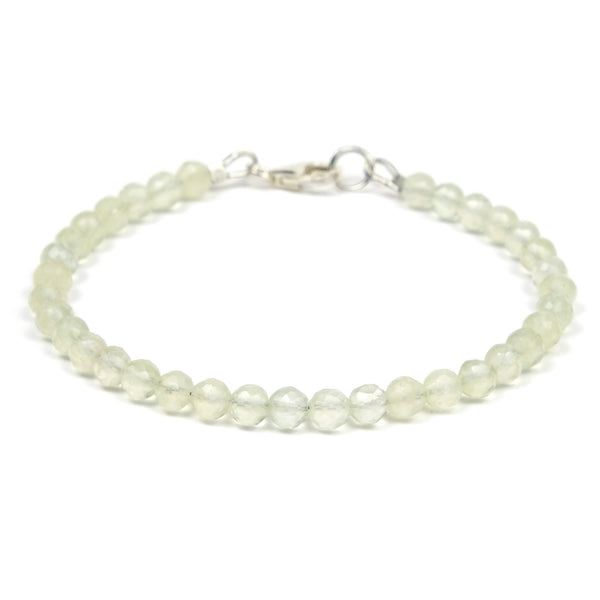 Prehnite Bracelet with Sterling Silver Trigger Clasp