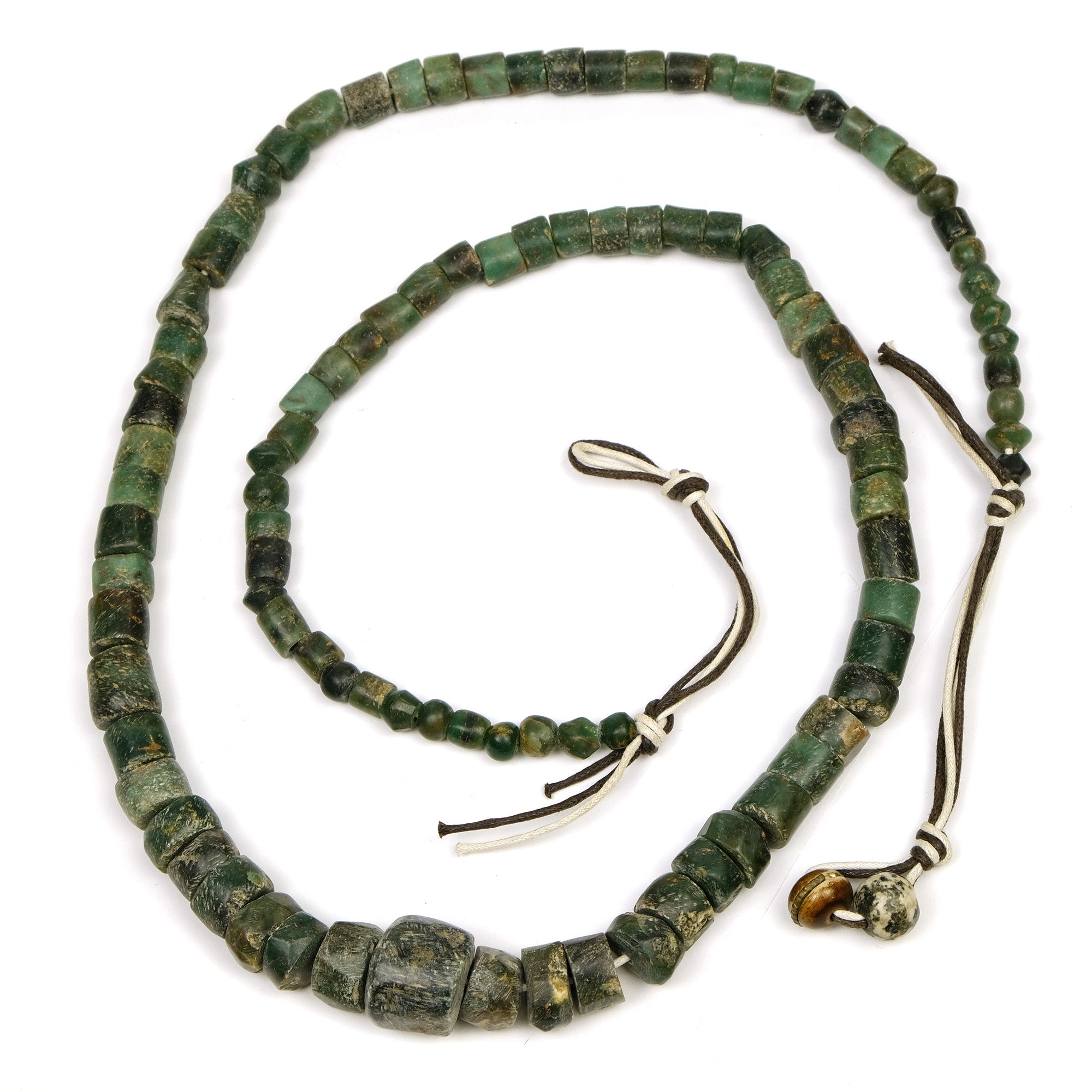 12th - 16th Century Forest Green Serpentine Necklace 1 – Beads of