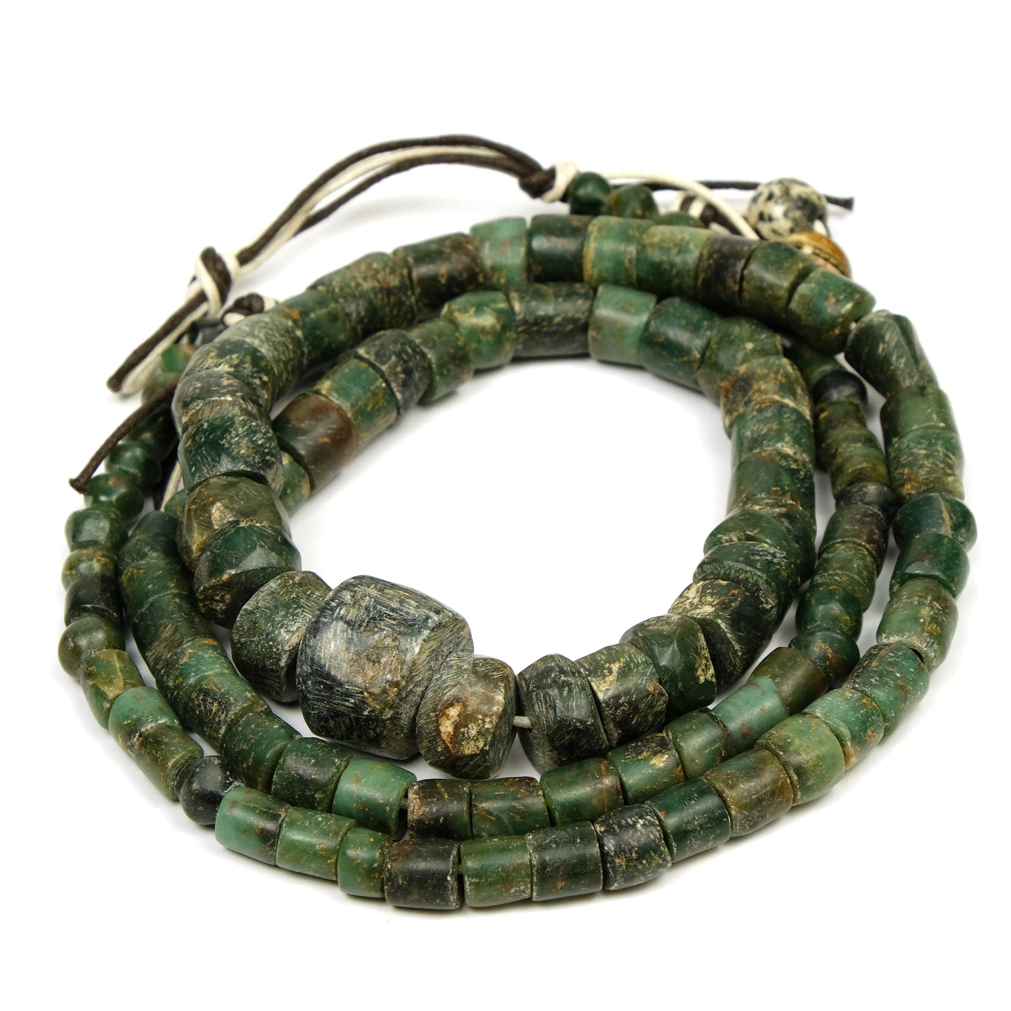 12th - 16th Century Forest Green Serpentine Necklace 1 – Beads of