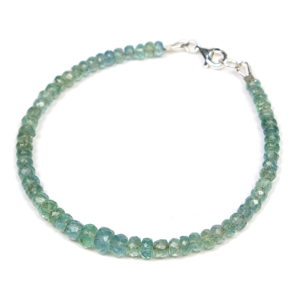 Emerald Faceted Bracelet with Sterling Silver Trigger Clasp